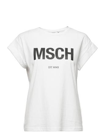 Alva Organic Msch Std Tee T-shirt Top Hvid MOSS COPENHAGEN