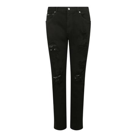 Dolce & Gabbana Distressed-effect skinny jeans , Zwart , Heren , Maat: S