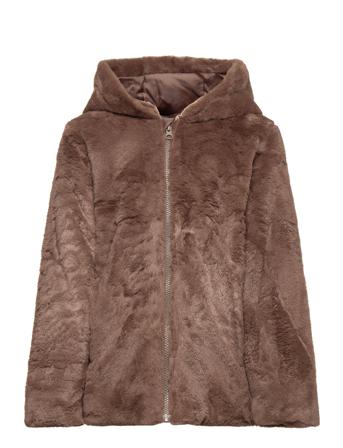 Nkfmarry Faux Fur Jacket Pb Jakke Brun Name It