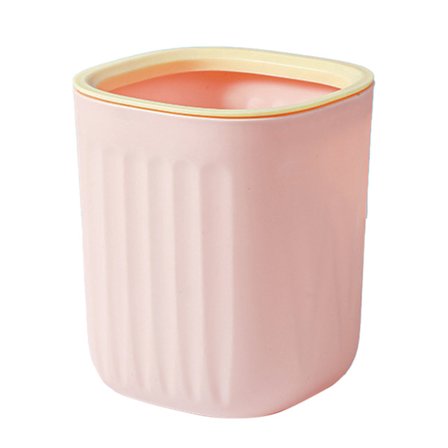 Hushållsring enkel liten studenthem bord mini skräpförvaringslåda Nordisk randig skrivbords papperskorg rosa och gul kontrastfärg