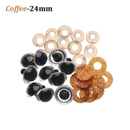 20 St 16/18/20/24 Mm Glitter Säkerhetsögon Runda Plast Kaffe