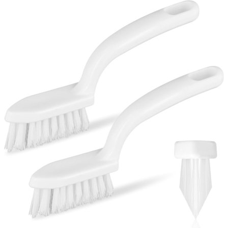 2 stk. fugerengjøringsbørster for flislagte gulv, V-formet håndholdt stiv dusjspalterengjøringsskrubber med harde børster