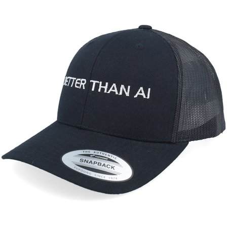 Iconic - Black - trucker - Cap - Better Than Ai Black Trucker - Hatstore