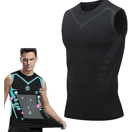 Ionic Shaping Vest, Men Body Shaper, 2023 Ny Version Ionic Shaping Vest För Män, Bekväm Andningsbar Is-silke Tyg