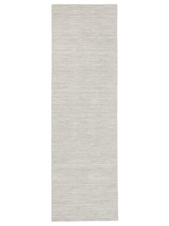 Wool Rug Plain (Single Colored) Handloom Flat Silver Grey Runner Small