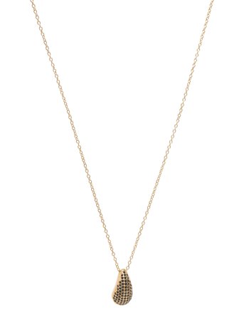 Bud to rose | Drop Crystal Necklace Black/Silver | ONE SIZE