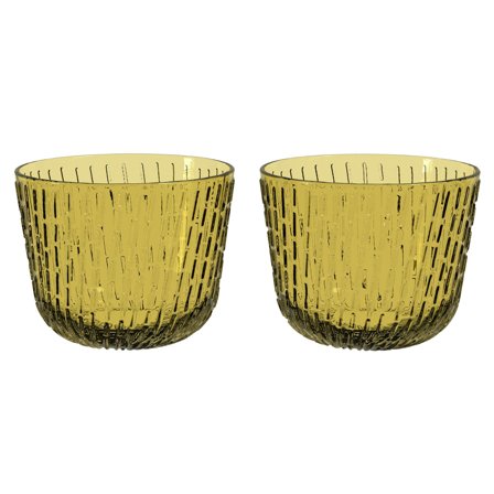Marimekko Syksy tumbler glas 2 dl 2-pak, oliven | KitchenOne