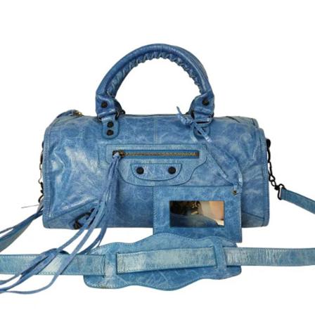 Balenciaga Vintage, Pre-owned Handbag Blauw, Dames, Maat:ONE Size,leer