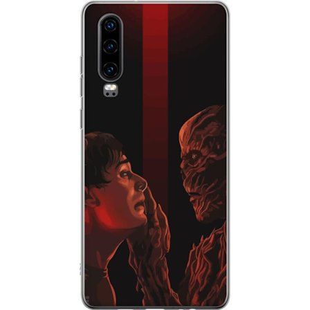 Kompatibel Mobilcover til Huawei Huawei P30 Mørk fantasyillustration, der viser mødet mellem menneske og monster med stærkt drama og psykologisk in