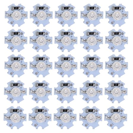 25 st 0,5W 5V High Power LED-lampa Bead Ljuskälla Chip med aluminiumplåtUV lila ljus: 395-400NM