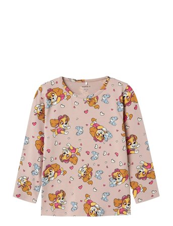 name it Nmfjiddi Paw Ls Top Cplg - Pink - 104