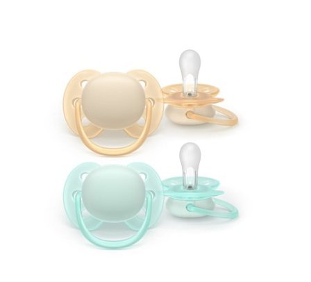 Philips Avent Ultra Air Lysegul/Lysegrøn 2-Pak 0-6 mdr, Børn & Forældre, Sutter, Silikonesutter