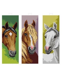 Stickpackung Lesezeichen Pferde 3-er Pack