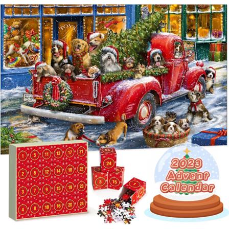 Julepuslespill, 1008 brikker julekalender, puslespill, 24 dager julehelg puslespill A G