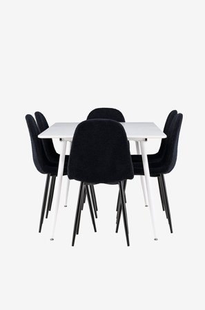 Venture Home - Silar spisebord med Polar spisestol - Svart - Spisegruppe 4 personer - Fra Homeroom