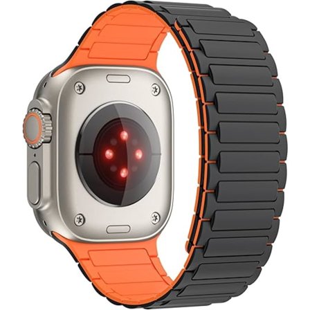 Silikon Armband för Apple Watch Armband Män Kvinnor Magnetiskt Armband 42 mm 44mm 45mm 49mm Justerbart för iWatch Serie 8/4