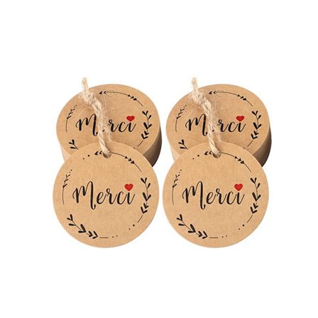 Brevpapper, 120 st brunt kraftpappersetikett, svart bokstav, 5 cm rund