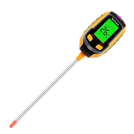 4-in-1 Maan Kosteusmittari Digitaalinen Kasvien Lämpötila/maan Kosteus/ph-mittari/auringonvalointensiteetti/ympäristön Kosteus Taustavalaistu Lcd-