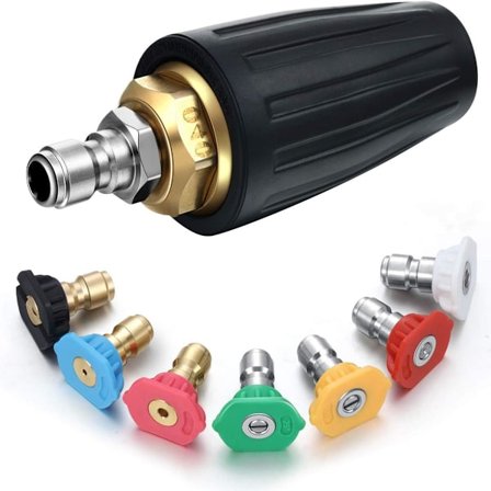 4000 PSI Roterende Turbo Dyse til 4,0 GPM Højtryksrenser 7 Multi Graders Spray Dyse Spidser 0 15 25 40 65 Grader Skyllemiddel