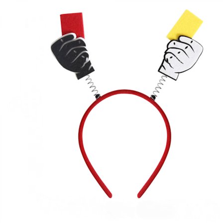 JUSTUP 4 PCS Qatar VM-hodebånd Smykker Bar Club Festdekorasjon Rekvisita Fotballtrofé Hodebånd(Rødt Gult Kort)