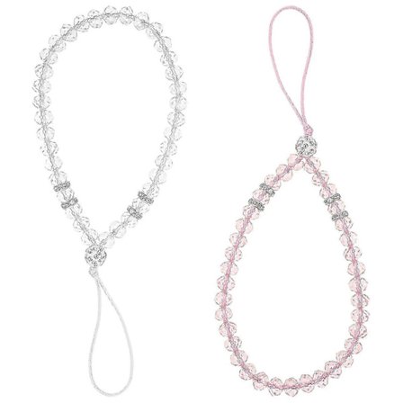 2 kpl Naisten lompakko Rannekoru Helmillä koristeltu avaimenperä Naisten kaulanauhat Helmillä koristeltu rannehihna Helmillä koristeltu matkapuhelin