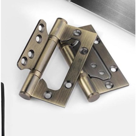 2x Rostfria Dörrgångjärn (Antikt Brons), 4 Tums Rektangulärt Blad