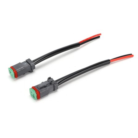 2st DT 2Pin hane hona ledningsnätskontakt IP68 Vattentät för LED arbetslampa Light Bar