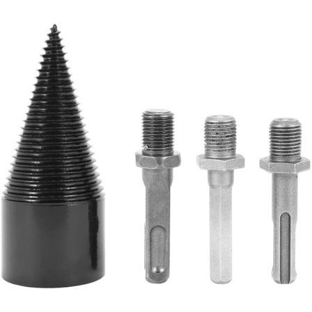 3 stk. serie brænde kløvebor, aftagelige brænde kløvebor, Hanle runde firkantede sekskant bor (42 mm)