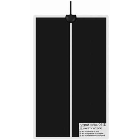 ING Varmematte, 28 x 53 cm, med regulator, for kyllinger og høns, reptiler, små pattedyr