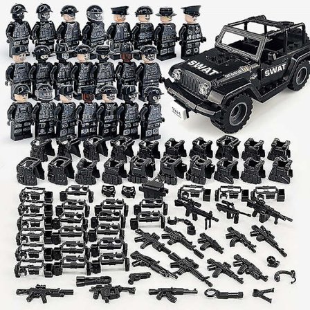 Militærserie montert skurk 36 minifigurer og jeep