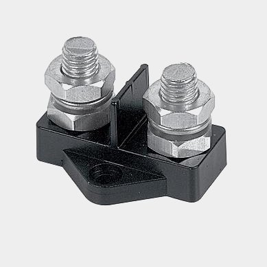 Terminal block BEP Marine Insulated Stud, 2 M10, black (negative)