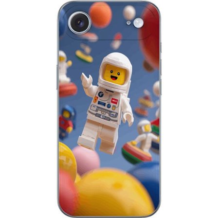 Kompatibelt Mobilskal till Apple Apple iPhone 17 Air LEGO-inspirerad astronautfigur i rymden bland färgglada planeter, lekfull 3D-illustration för b