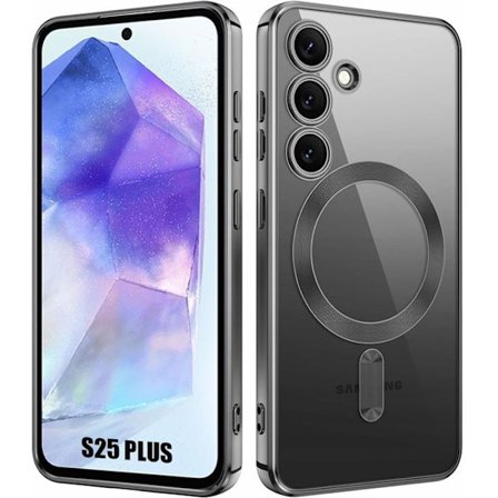 Coque för Samsung Galaxy S25 Plus (S25+) med Magnetisk Cirkel Kamera Skydd - Svart - BOOLING