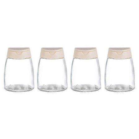 4 st Dubbellock Kryddströare Glasflaskor Kryddströare Sikt Barbecue Kryddburkar Salt Och-XinHan (FMY)