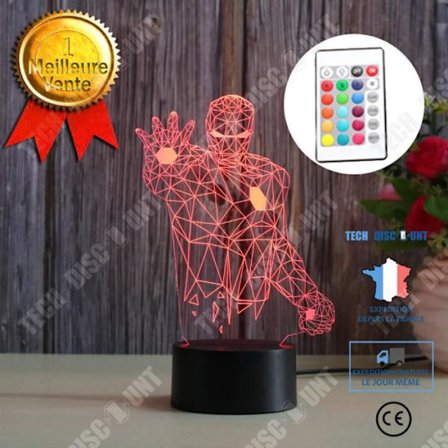 Veilleuse - TD - Iron Man - Fjärrkontroll - 7 färger - Akryl - 36V