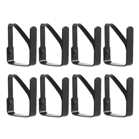 8 stk. dugklemmer i rustfrit stål, sorte picnic-dugklemmer, justerbare skridsikre faste klemmer, dugholder