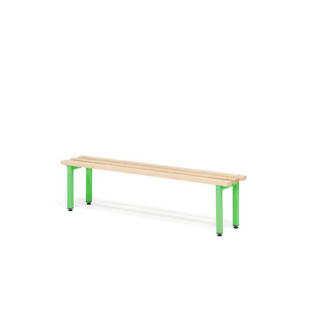 Changing room bench ELITE, 1200x300x390 mm, beech, green