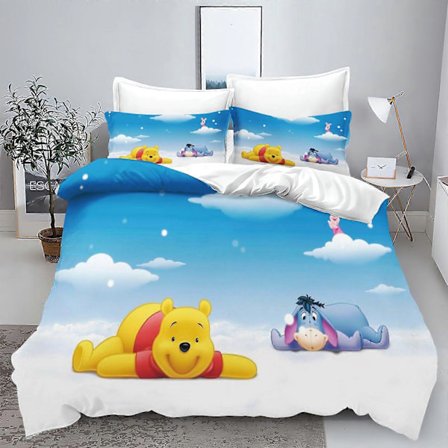 v1201 Sengetøy Ole Brumm Anime Dynetrekksett Komfort Trykt Tegneserie Dobbel Størrelse Sengetøy Sett Julegaver - 3-delt Sengetøysett (1 Dynetrekk)