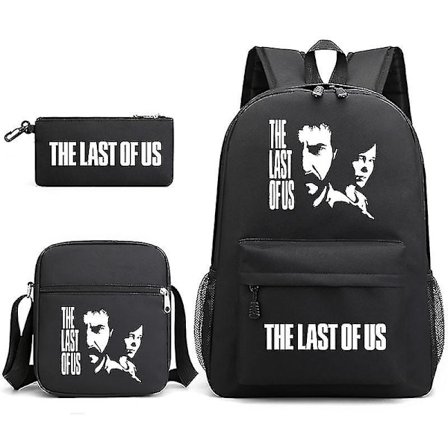 Ny The Last Of Us Ryggsekk Trykt Skolesekk 3-Delt Sett For Barn Skolesekk The Last Of Us Ryggsekk Svart 1[HK]