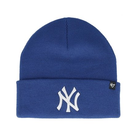 47 Brand - MLB Blauw cuff Beanie - Kids New York Yankees Haymaker Royal Blue Cuff Knit @ Hatstore