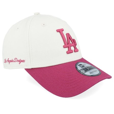 New Era - MLB Beige Casquette - Los Angeles Dodgers Side Script 9FORTY Dad Cap @ Hatstore