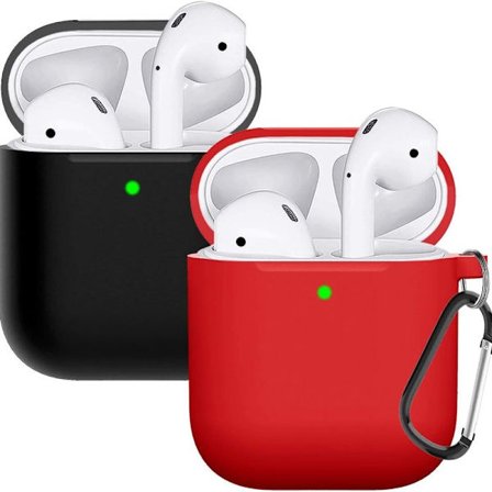 Airpods skal skyddande fodral är kompatibel med Black Red