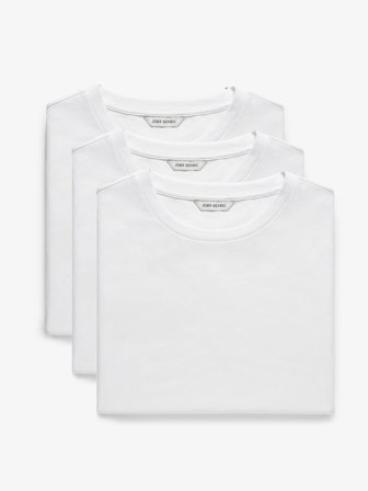 John Henric Men's 3-Pack Hvit T-Shirts Size XS