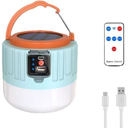 Solar Camping Lampe 800 Lumen Oppladbar Camping Lantern med Re