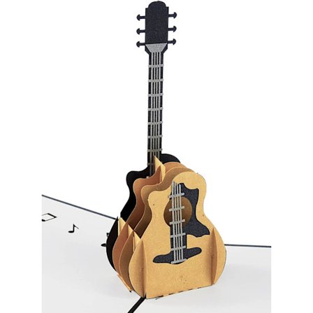 Guitar Design 3D Pop Up-kort Tillykke-kort Guitar Gave Musikgave til guitarist Musiker