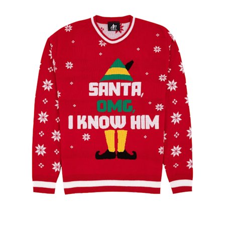 Elf Unisex Vuxen Stickad Jultröja S Röd