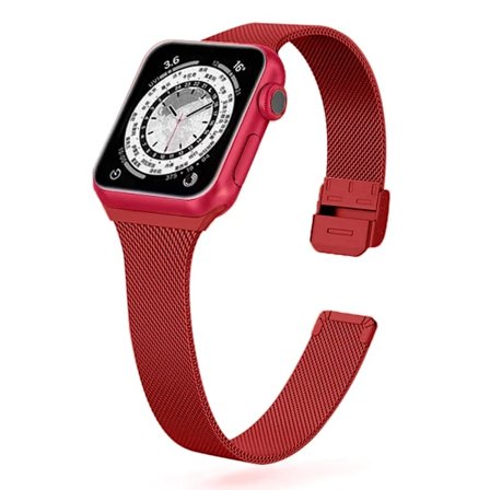 Smal armband Metallband kompatibelt Apple Watch 9 8 7 6 SE 5 4 38 40 41 45 49MM Ultra Rostfritt stål Milanese-armband kompatibelt iwatch 42 44MM