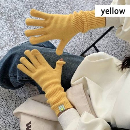 Touchable Screen Handskar Långa handledshandskar GUL