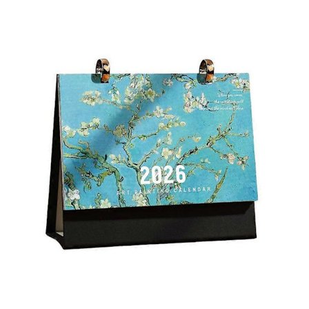 2026 Skrivebordskalender Vintage Maleri Kalender Med Memonotater Månedlig Kalender