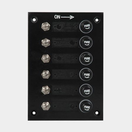Pannello interruttore / pannello fusibili, 12 V, 10 A, 6 interruttori
